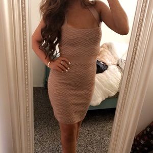 BEBE slightly shimmer bandage dress